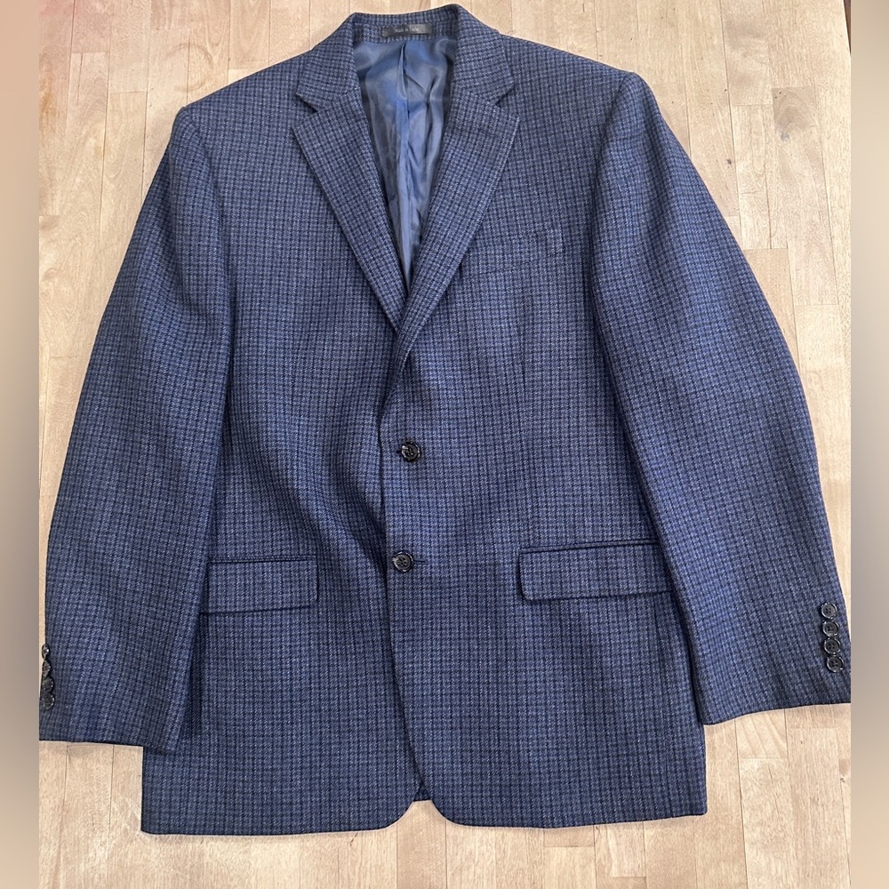 Macy's Navy Checkered Sport Coat